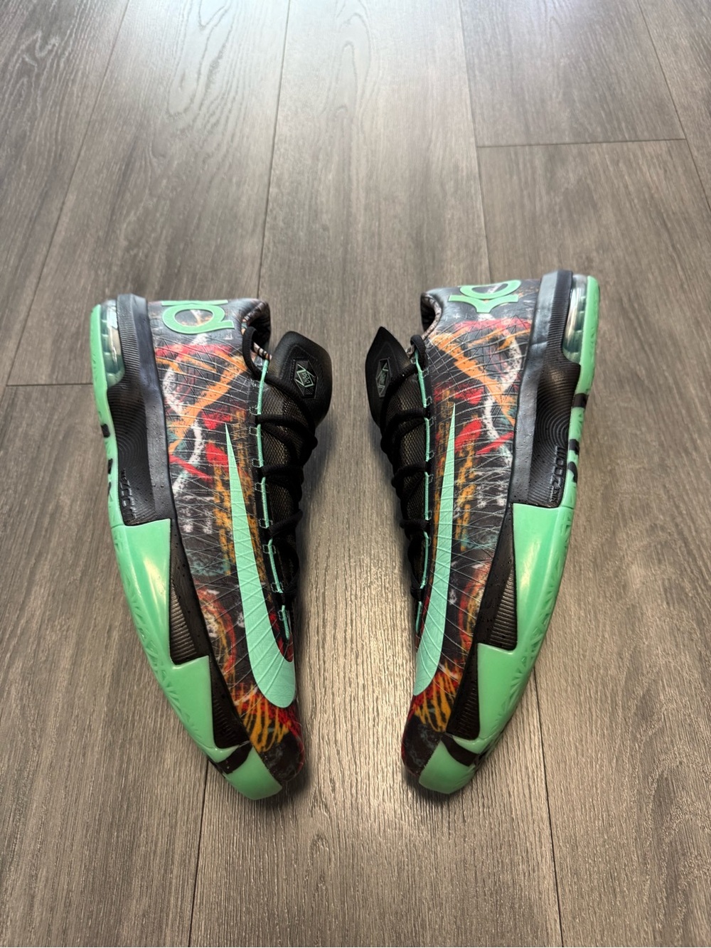Nike KD 6 Black Green Glow Multi Color Basketball FQ8356-900 Men's Size 14 New